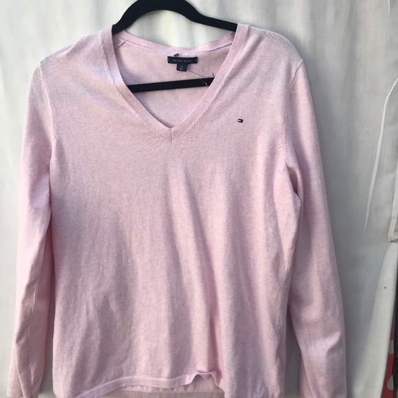 Size XL Tommy Hilfiger Women/'s V-neck Sweater Light Pink